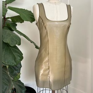 LATEX mini dress translucent smokey grey